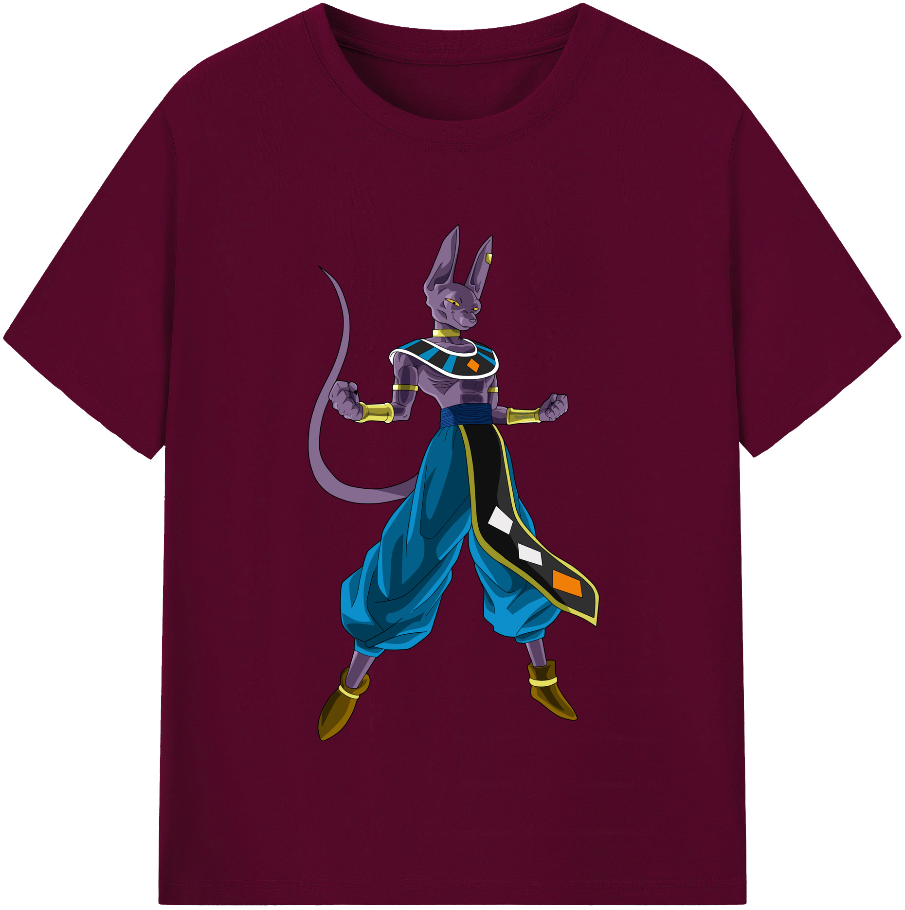 （画像用） ドラゴンボール ビルス 破壊神ビルス DRAGON BALL Beerus Birusu レディースカジュアルプリントTシャツ（綿100％）